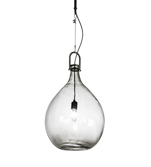 Meyda Lighting Euri Tanta 18" Black Chrome Pendant Light With Clear Shade Glass