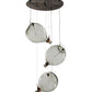 Meyda Lighting Euri Tanta 40" 3-Light Vintage Copper Pouring Cascading Pendant Light With Clear Shade Glass