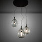 Meyda Lighting Euri Tanta 47" 3-Light Oil Rubbed Bronze Cascading Pendant Light With Clear Shade Glass
