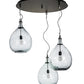 Meyda Lighting Euri Tanta 47" 3-Light Oil Rubbed Bronze Cascading Pendant Light With Clear Shade Glass