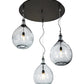 Meyda Lighting Euri Tanta 47" 3-Light Oil Rubbed Bronze Cascading Pendant Light With Clear Shade Glass