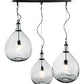 Meyda Lighting Euri Tanta 47" 3-Light Oil Rubbed Bronze Cascading Pendant Light With Clear Shade Glass