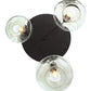Meyda Lighting Euri Tanta 47" 3-Light Oil Rubbed Bronze Cascading Pendant Light With Clear Shade Glass