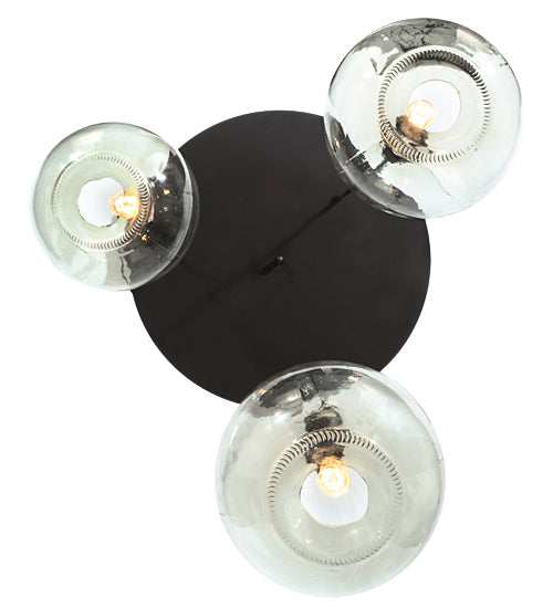 Meyda Lighting Euri Tanta 47" 3-Light Oil Rubbed Bronze Cascading Pendant Light With Clear Shade Glass