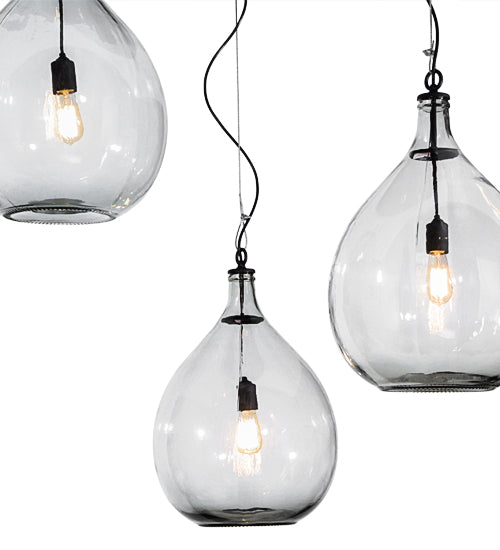 Meyda Lighting Euri Tanta 47" 3-Light Oil Rubbed Bronze Cascading Pendant Light With Clear Shade Glass
