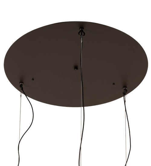 Meyda Lighting Euri Tanta 47" 3-Light Oil Rubbed Bronze Cascading Pendant Light With Clear Shade Glass