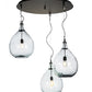 Meyda Lighting Euri Tanta 47" 3-Light Oil Rubbed Bronze Cascading Pendant Light With Clear Shade Glass