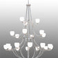 Meyda Lighting Everett 84" 21-Light 3-Tier Nickel Chandelier With White Shade Glass