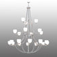 Meyda Lighting Everett 84" 21-Light 3-Tier Nickel Chandelier With White Shade Glass