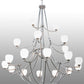 Meyda Lighting Everett 84" 21-Light 3-Tier Nickel Chandelier With White Shade Glass