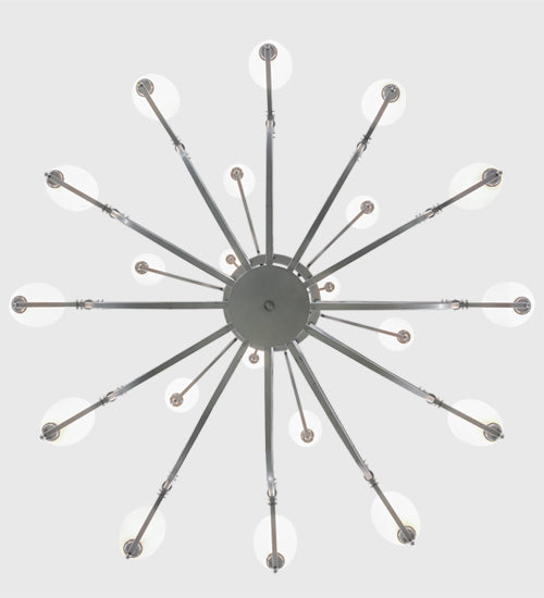 Meyda Lighting Everett 84" 21-Light 3-Tier Nickel Chandelier With White Shade Glass