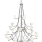 Meyda Lighting Everett 84" 21-Light 3-Tier Nickel Chandelier With White Shade Glass