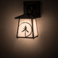 Meyda Lighting Evergreen Etch 8" Craftsman Brown Wall Sconce With Whitestone Idalight Shade