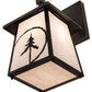 Meyda Lighting Evergreen Etch 8" Craftsman Brown Wall Sconce With Whitestone Idalight Shade