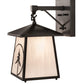 Meyda Lighting Evergreen Etch 8" Craftsman Brown Wall Sconce With Whitestone Idalight Shade