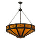 Meyda Lighting Excellente 33" 6-Light Mahogany Bronze Inverted Pendant Light With Honey Shade Glass