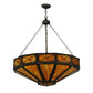 Meyda Lighting Excellente 33" 6-Light Mahogany Bronze Inverted Pendant Light With Honey Shade Glass