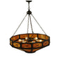 Meyda Lighting Excellente 33" 6-Light Mahogany Bronze Inverted Pendant Light With Honey Shade Glass