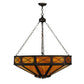 Meyda Lighting Excellente 33" 6-Light Mahogany Bronze Inverted Pendant Light With Honey Shade Glass