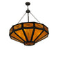 Meyda Lighting Excellente 33" 6-Light Mahogany Bronze Inverted Pendant Light With Honey Shade Glass