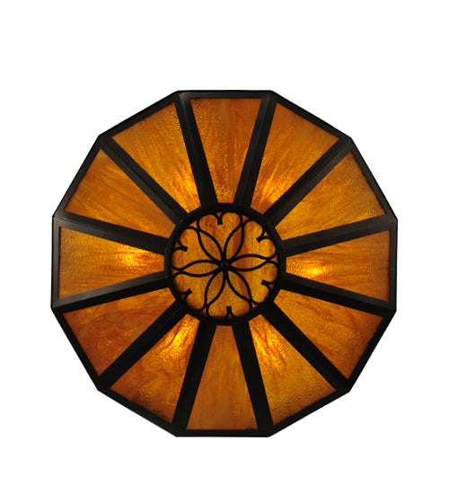 Meyda Lighting Excellente 33" 6-Light Mahogany Bronze Inverted Pendant Light With Honey Shade Glass