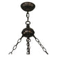 Meyda Lighting Excellente 33" 6-Light Mahogany Bronze Inverted Pendant Light With Honey Shade Glass