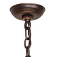 Meyda Lighting Excellente 46" 6-Light Mahogany Bronze Inverted Pendant Light With Yellow Shade Glass