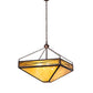 Meyda Lighting Excellente 46" 6-Light Mahogany Bronze Inverted Pendant Light With Yellow Shade Glass