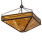 Meyda Lighting Excellente 46" 6-Light Mahogany Bronze Inverted Pendant Light With Yellow Shade Glass