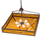 Meyda Lighting Excellente 46" 6-Light Mahogany Bronze Inverted Pendant Light With Yellow Shade Glass