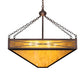 Meyda Lighting Excellente 46" 6-Light Mahogany Bronze Inverted Pendant Light With Yellow Shade Glass