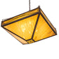 Meyda Lighting Excellente 46" 6-Light Mahogany Bronze Inverted Pendant Light With Yellow Shade Glass