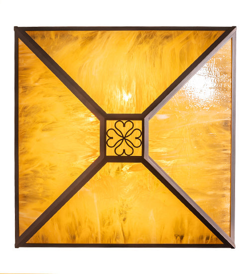 Meyda Lighting Excellente 46" 6-Light Mahogany Bronze Inverted Pendant Light With Yellow Shade Glass