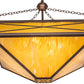 Meyda Lighting Excellente 46" 6-Light Mahogany Bronze Inverted Pendant Light With Yellow Shade Glass