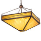 Meyda Lighting Excellente 46" 6-Light Mahogany Bronze Inverted Pendant Light With Yellow Shade Glass