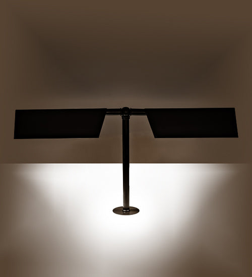 Meyda Lighting Exeter 24" 2-Light Bronze Banker's Table Lamp With Hailstone Rain Idalight Shade