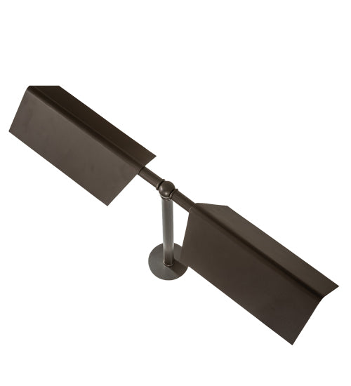 Meyda Lighting Exeter 24" 2-Light Bronze Banker's Table Lamp With Hailstone Rain Idalight Shade