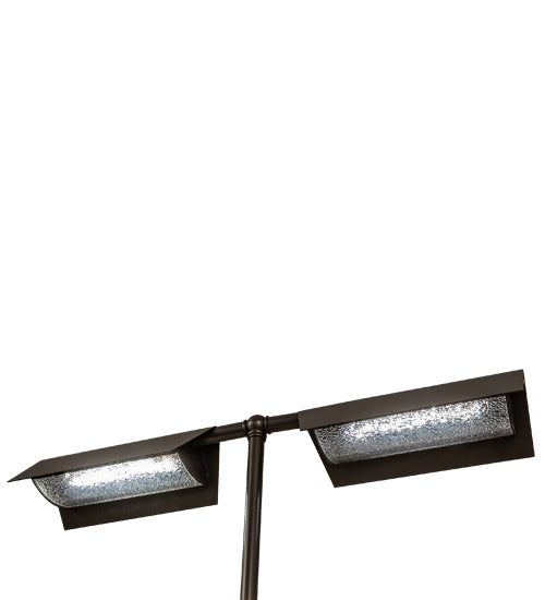 Meyda Lighting Exeter 24" 2-Light Bronze Banker's Table Lamp With Hailstone Rain Idalight Shade