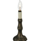 Meyda Lighting Fabric & Fringe 10" Antique Mini Table Lamp With Ivory and Roses Fabric Shade