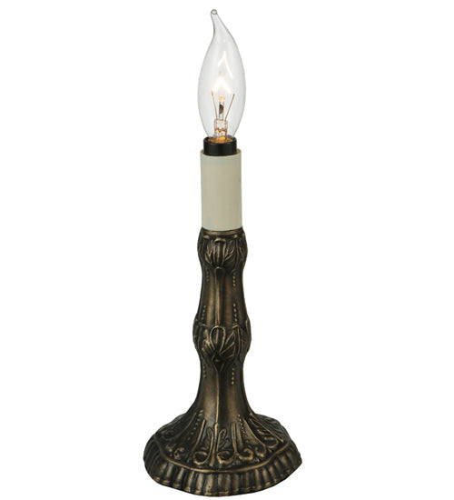 Meyda Lighting Fabric & Fringe 10" Antique Mini Table Lamp With Ivory and Roses Fabric Shade