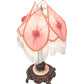 Meyda Lighting Fabric & Fringe 26" Mahogany Bronze Pontiff Accent Table Lamp With Pink & Ivory Fabric Shade