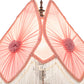 Meyda Lighting Fabric & Fringe 26" Mahogany Bronze Pontiff Accent Table Lamp With Pink & Ivory Fabric Shade