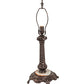 Meyda Lighting Fabric & Fringe 26" Mahogany Bronze Pontiff Accent Table Lamp With Pink & Ivory Fabric Shade