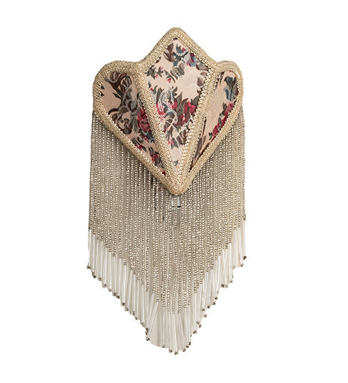 Meyda Lighting Fabric & Fringe 6" Floral Ivory Night Light