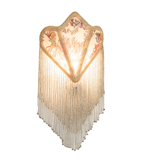 Meyda Lighting Fabric & Fringe 6" Floral Ivory Night Light