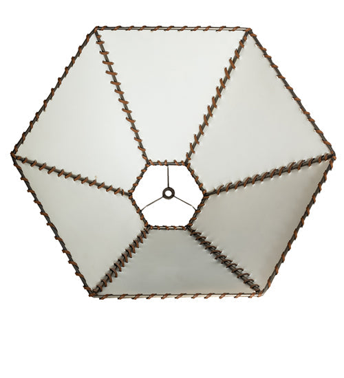 Meyda Lighting Fabric & Rawhide 16" Beige Textrene Shade