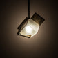 Meyda Lighting Fagelholk 10" Black & Natural Wood Mini Pendant Light With Frosted Clear Shade Glass