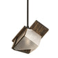 Meyda Lighting Fagelholk 10" Black & Natural Wood Mini Pendant Light With Frosted Clear Shade Glass