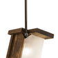 Meyda Lighting Fagelholk 10" Black & Natural Wood Mini Pendant Light With Frosted Clear Shade Glass