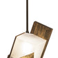 Meyda Lighting Fagelholk 10" Black & Natural Wood Mini Pendant Light With Frosted Clear Shade Glass